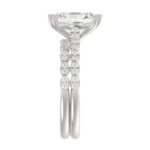 Ladies 14K White Gold Ladies Elegance- Bridal Set  3 1/3CT Round & Radiant Diamond 3.00CT Radiant Center stone (Color F-G -Clarity VS1/VS2) - Image 4