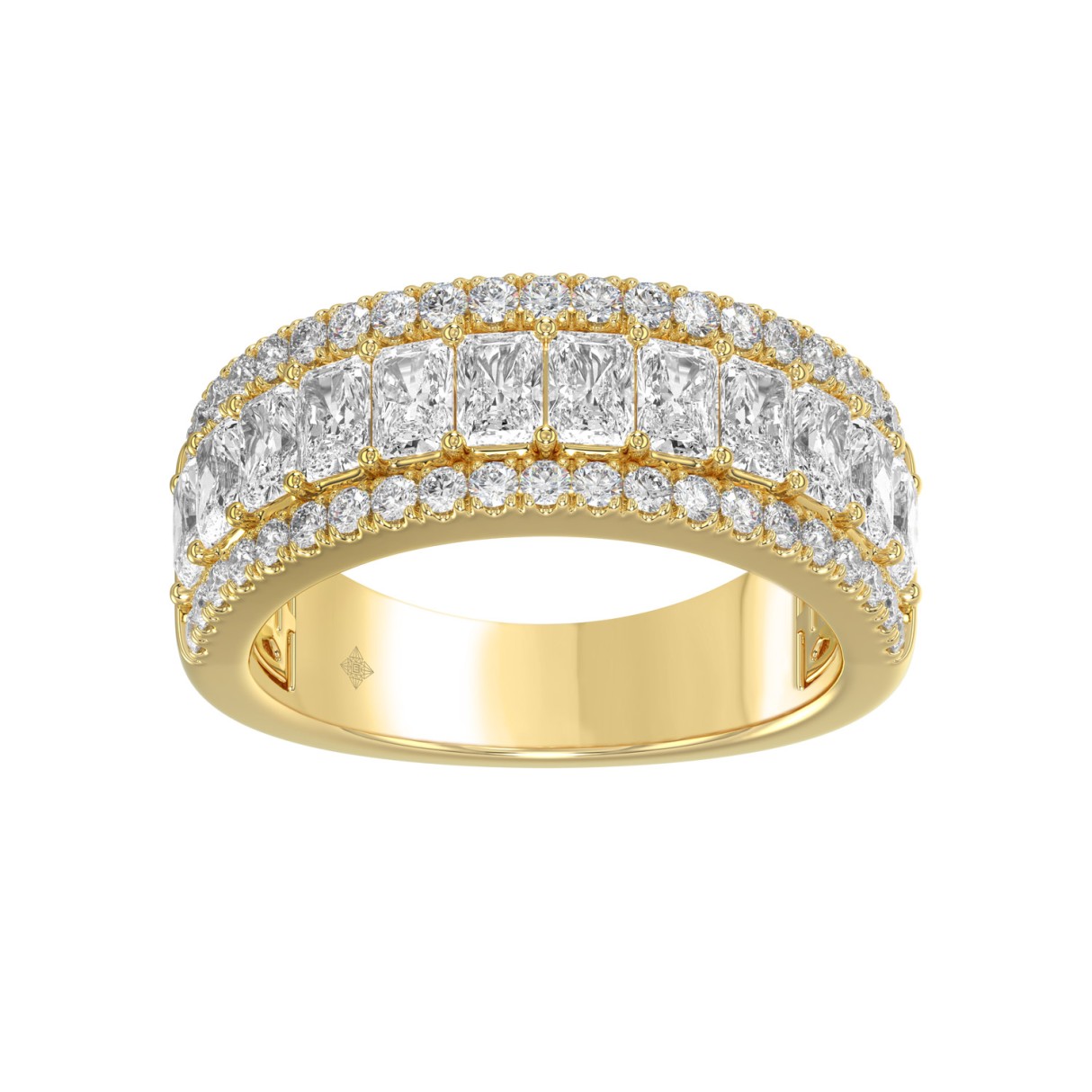 Ladies 14K Yellow Gold Ladies Band 2 1/4CT Featuring Round & Radiant Cut Diamonds 1 Ladies 14K Yellow Gold Ladies Band 2 1/4CT Featuring Round & Radiant Cut Diamonds - Image 1