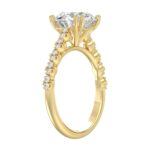 Ladies 14K Yellow Gold Ladies Elegance- Bridal Set  3 1/3CT Round Diamond 3.00CT Round Center stone (Color F-G -Clarity VS1/VS2) - Image 3