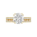 Ladies 14K Yellow Gold Ladies Elegance- Bridal Set  3 1/3CT Round Diamond 3.00CT Round Center stone (Color F-G -Clarity VS1/VS2) - Image 5
