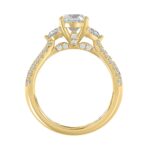 Ladies 14K Yellow Gold ladies Ring Featuring Round, Half-Moon & Baguette Diamonds 3.00CT  Oval  Center stone (Color F-G -Clarity VS1/VS2) - Image 2