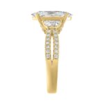 Ladies 14K Yellow Gold ladies Ring Featuring Round, Half-Moon & Baguette Diamonds 3.00CT  Oval  Center stone (Color F-G -Clarity VS1/VS2) - Image 3
