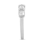 LADIES BAND 1CT EMERALD DIAMOND 14K WHITE GOLD - Image 3
