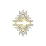 LADIES ENHANCERS RING 2 1/4CT ROUND/PEAR/MARQUISE DIAMOND 14K YELLOW GOLD - Image 5