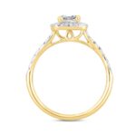 LADIES RING 1 1/2CT ROUND/EMERALD DIAMOND 14K YELLOW GOLD (CENTER STONE EMERALD DIAMOND 1CT) - Image 2