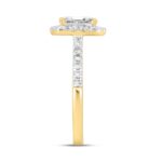 LADIES RING 1 1/2CT ROUND/EMERALD DIAMOND 14K YELLOW GOLD (CENTER STONE EMERALD DIAMOND 1CT) - Image 3
