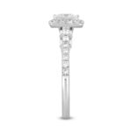 LADIES RING 1 1/2CT ROUND/PRINCESS DIAMOND 14K WHITE GOLD (CENTER STONE PRINCESS DIAMOND 1CT) - Image 3