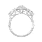 LADIES RING 2 1/2CT ROUND/MARQUISE/PEAR DIAMOND 14K WHITE GOLD (CENTER STONE MARQUISE DIAMOND 1CT ) - Image 2