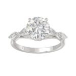 LADIES RING 2 1/2CT ROUND/PEAR/MARQUISE DIAMOND 14K WHITE GOLD (CENTER STONE ROUND DIAMOND 2.00CT)