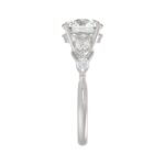LADIES RING 2 1/2CT ROUND/PEAR/MARQUISE DIAMOND 14K WHITE GOLD (CENTER STONE ROUND DIAMOND 2.00CT) - Image 4