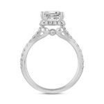 LADIES RING 2 1/2CT ROUND/PRINCESS DIAMOND 14K WHITE GOLD (CENTER STONE PRINCESS DIAMOND 2CT ) - Image 2