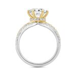 LADIES RING 2 3/4 CT ROUND DIAMOND 14K WHITE/YELLOW GOLD (CENTER STONE ROUND DIAMOND 2CT ) - Image 2