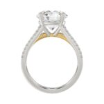LADIES RING 3 5/8CT ROUND DIAMOND 14K WHITE/YELLOW GOLD (CENTER STONE ROUND DIAMOND 3CT ) - Image 2