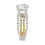LADIES RING 3 5/8CT ROUND DIAMOND 14K WHITE/YELLOW GOLD (CENTER STONE ROUND DIAMOND 3CT ) - Image 4