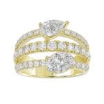 LADIES RING 3.00CT ROUND/PEAR/OVAL DIAMOND 14K YELLOW GOLD