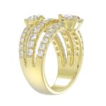 LADIES RING 3.00CT ROUND/PEAR/OVAL DIAMOND 14K YELLOW GOLD - Image 2