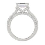 LADIES RING 3CT ROUND/EMERALD/BAGUETTE DIAMOND 14K WHITE GOLD (CENTER STONE EMERALD DIAMOND 2.00CT) - Image 2