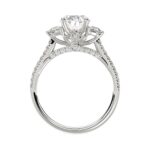 LADIES RING 3CT ROUND/OVAL/HALF MOON DIAMOND 14K WHITE GOLD (CENTER STONE OVAL DIAMOND 2CT ) - Image 2