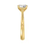 LADIES SOLITAIRE RING 1 1/2CT OVAL DIAMOND 14K YELLOW GOLD - Image 4