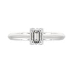LADIES SOLITAIRE RING 1CT EMERALD DIAMOND 14K WHITE GOLD - Image 5