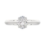 LADIES SOLITAIRE RING 1CT OVAL DIAMOND 14K WHITE GOLD - Image 5