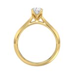 LADIES SOLITAIRE RING 1CT PEAR DIAMOND 14K YELLOW GOLD - Image 2