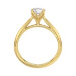 LADIES SOLITAIRE RING 1CT ROUND DIAMOND 14K YELLOW GOLD - Image 2