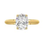 LADIES SOLITAIRE RING 2 1/2CT OVAL DIAMOND 14K YELLOW GOLD - Image 5