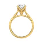 LADIES SOLITAIRE RING 4CT OVAL DIAMOND 14K YELLOW GOLD - Image 2