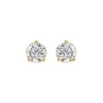 14K YELLOW GOLD 3CT ROUND DIAMOND LADIES SOLITAIRE EARRINGS (CENTER STONE  ROUND DIAMOND 1 1/2CT)