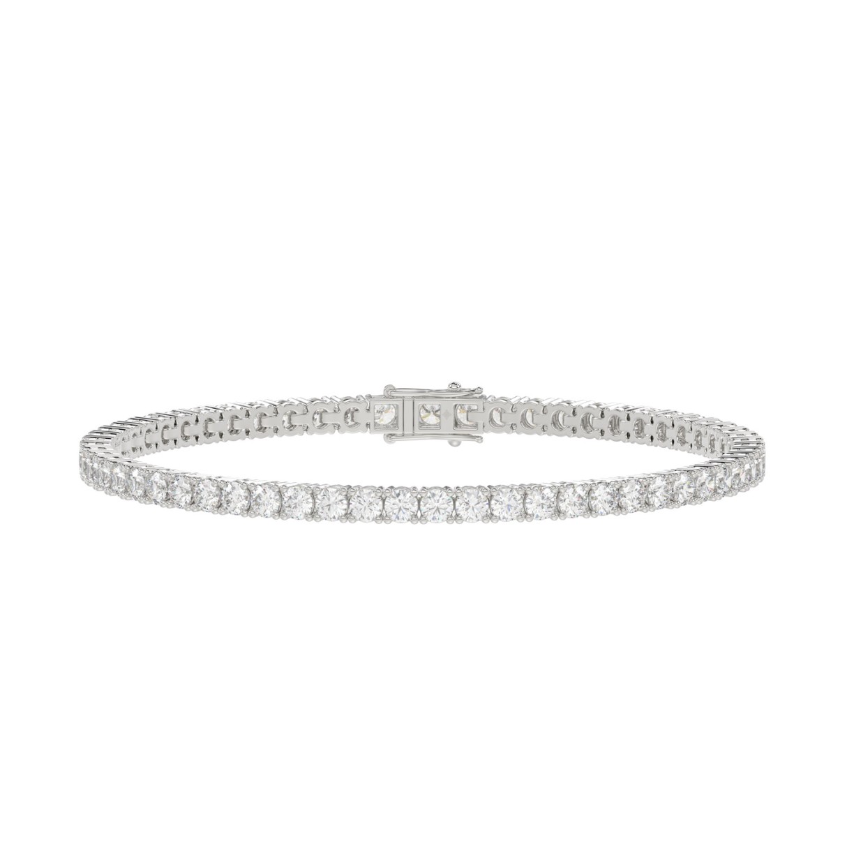 LADIES BRACELET 7CT ROUND DIAMOND 14K WHITE GOLD 1 LADIES BRACELET 7CT ROUND DIAMOND 14K WHITE GOLD - Image 1