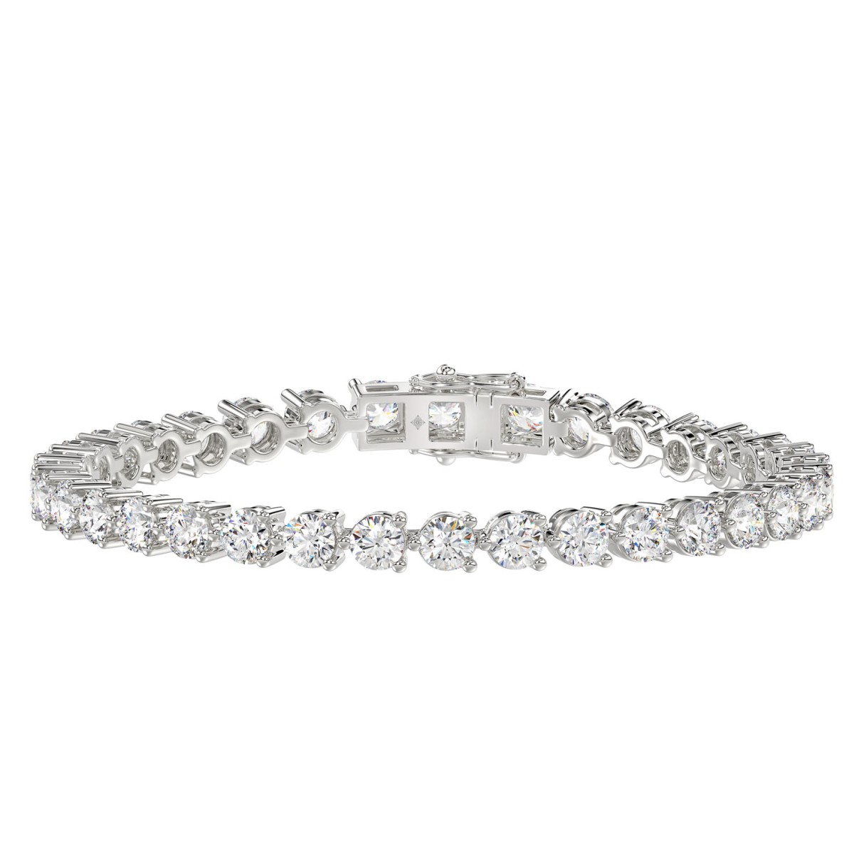 LADIES BRACELET 9CT ROUND DIAMOND 14K WHITE GOLD 1 LADIES BRACELET 9CT ROUND DIAMOND 14K WHITE GOLD - Image 1