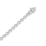LADIES BRACELET 9CT ROUND DIAMOND 14K WHITE GOLD - Image 3