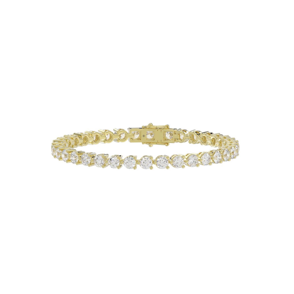 LADIES BRACELET 9CT ROUND DIAMOND 14K YELLOW GOLD 1 LADIES BRACELET 9CT ROUND DIAMOND 14K YELLOW GOLD - Image 1