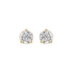 LADIES SOLITAIRE EARRINGS 2 1/2CT ROUND DIAMOND 14K YELLOW GOLD