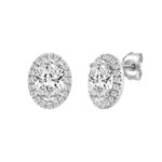 14K WHITE GOLD 2 1/4CT ROUND/OVAL DIAMOND LADIES EARRINGS - Image 3
