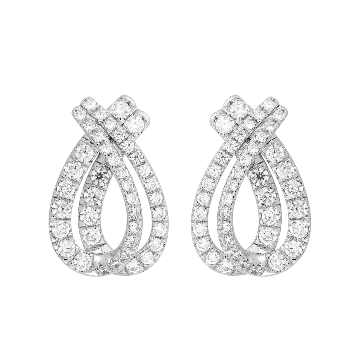 14K WHITE GOLD 2CT ROUND DIAMOND LADIES EARRINGS 1 14K WHITE GOLD 2CT ROUND DIAMOND LADIES EARRINGS - Image 1