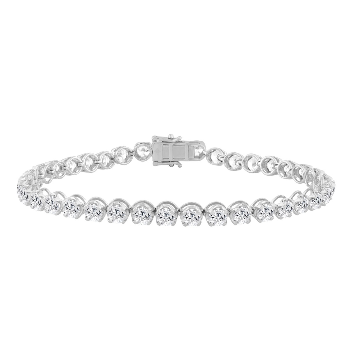 14K WHITE GOLD 9.00CT ROUND DIAMOND LADIES BRACELET 1 14K WHITE GOLD 9.00CT ROUND DIAMOND LADIES BRACELET - Image 1