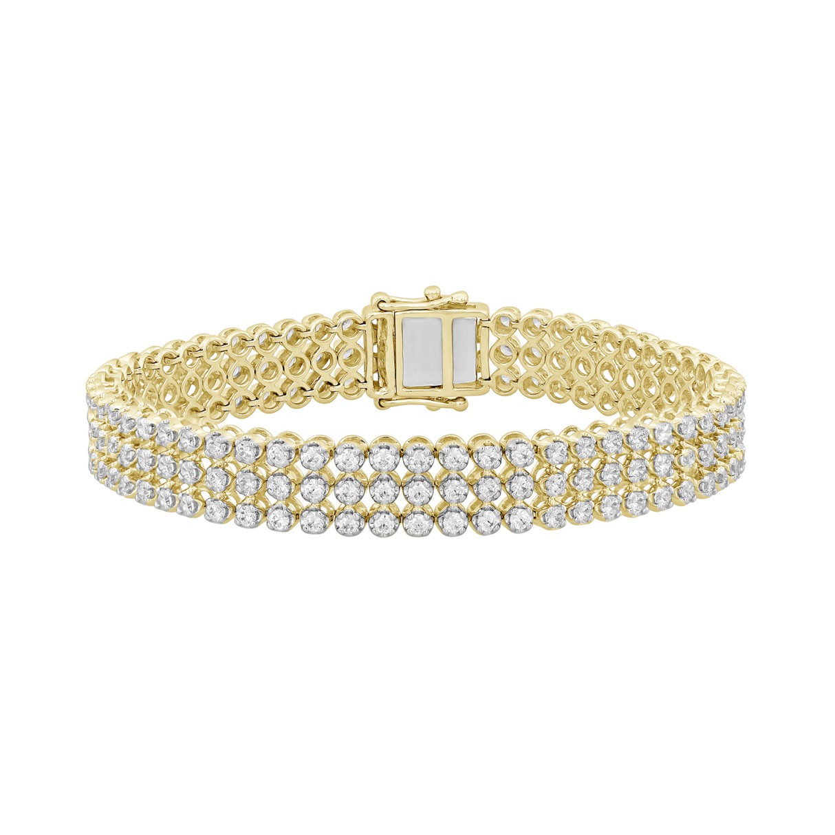 LADIES BRACELET 5CT ROUND DIAMOND 14K YELLOW GOLD 1 LADIES BRACELET 5CT ROUND DIAMOND 14K YELLOW GOLD - Image 1