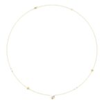 10K Yellow Gold Pearl & Ladies Necklace 1/5CT  Marquise Diamonds (Color F-G -Clarity VS1/VS2)