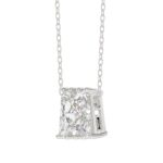 14K WHITE GOLD 1 5/8CT FANCY CUT ALPHABET DIAMOND LADIES PENDANT WITH CHAIN - Image 3