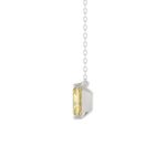 14K WHITE GOLD 1.00CT YELLOW RADIANT DIAMOND LADIES PENDANT - Image 2