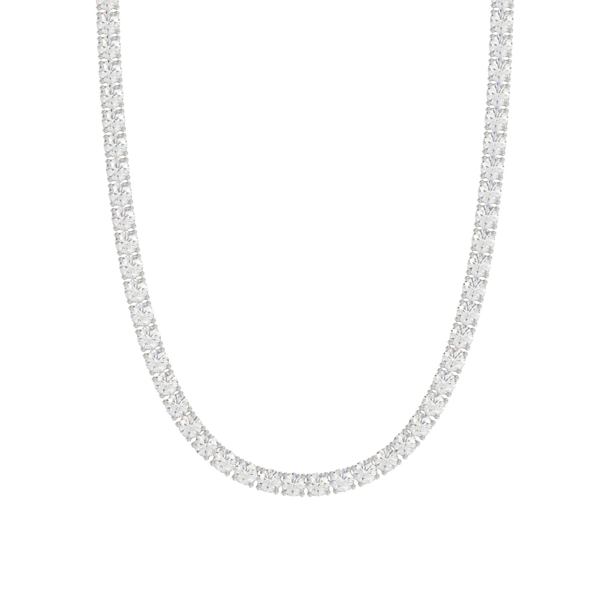 14K WHITE GOLD 4.00CT 16" ROUND DIAMOND LADIES TENNIS NECKLACE 1 14K WHITE GOLD 4.00CT 16" ROUND DIAMOND LADIES TENNIS NECKLACE - Image 1