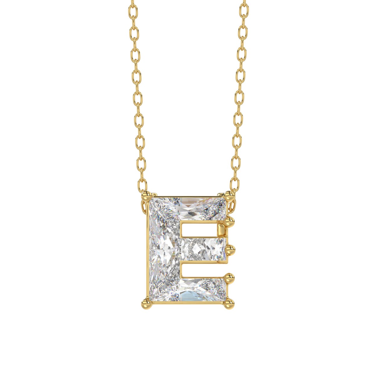 14K YELLOW GOLD 1 1/2CT FANCY CUT ALPHABET DIAMOND LADIES PENDANT WITH CHAIN 1 14K YELLOW GOLD 1 1/2CT FANCY CUT ALPHABET DIAMOND LADIES PENDANT WITH CHAIN - Image 1