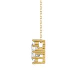 14K YELLOW GOLD 1 1/2CT FANCY CUT ALPHABET DIAMOND LADIES PENDANT WITH CHAIN - Image 2