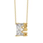 14K YELLOW GOLD 1 1/2CT FANCY CUT ALPHABET DIAMOND LADIES PENDANT WITH CHAIN - Image 3