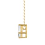 14K YELLOW GOLD 1 1/3CT FANCY CUT ALPHABET DIAMOND LADIES PENDANT WITH CHAIN - Image 2