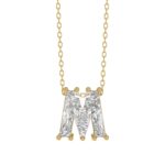 14K YELLOW GOLD 1 5/8CT FANCY CUT ALPHABET DIAMOND LADIES PENDANT WITH CHAIN
