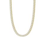 14K YELLOW GOLD 7 3/4CT 18" ROUND DIAMOND LADIES TENNIS NECKLACE - Image 3