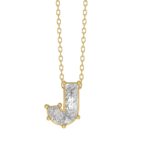 14K YELLOW GOLD 7/8CT FANCY CUT ALPHABET DIAMOND LADIES PENDANT WITH CHAIN